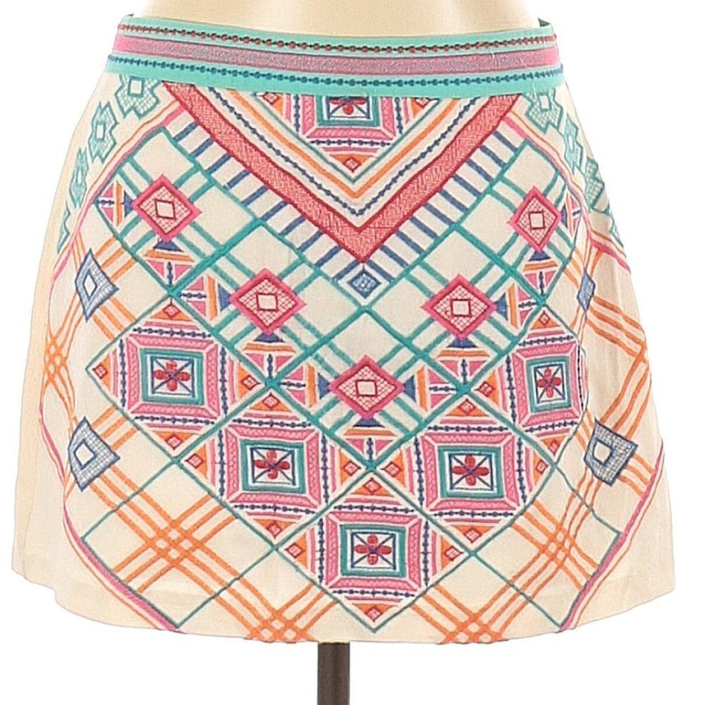Harper Aztec Design Embroidered Mini Skirt - Picture 3 of 5